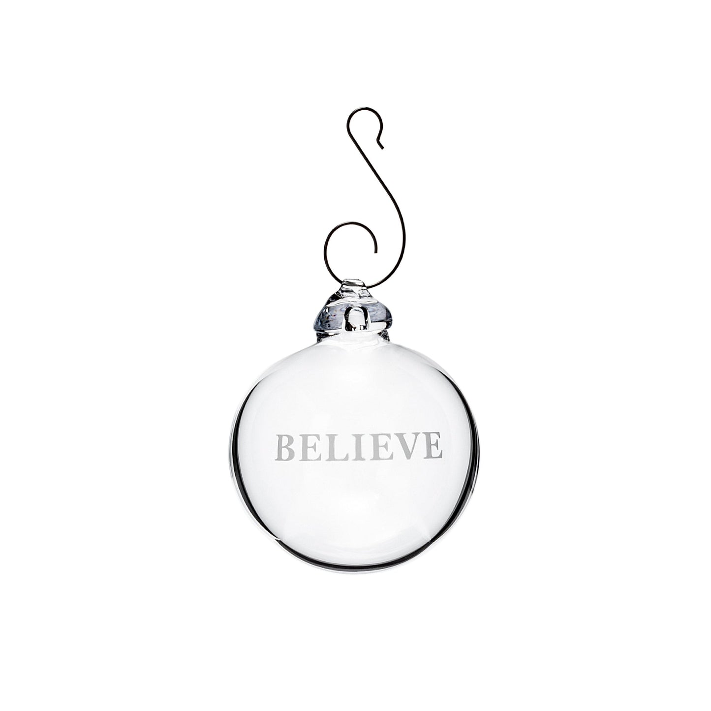 Engraved Believe Round Ornament in Gift Box