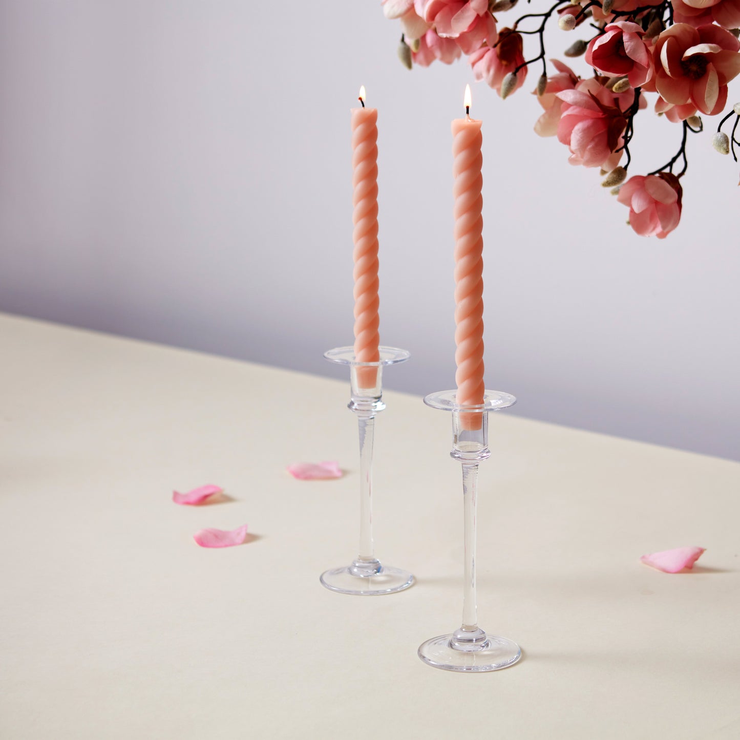 Rope Taper Candle, 10, Set of 2 — Blush