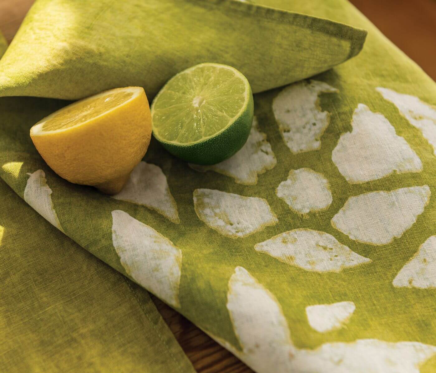 Green Floral Linen Runner - 67 Inch