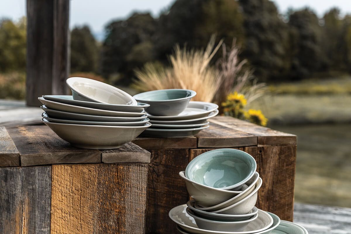 Belmont Dinnerware — Crackle Celadon