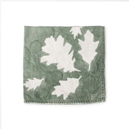 Sage Oak Leaf Linen Napkin - 18 Inch