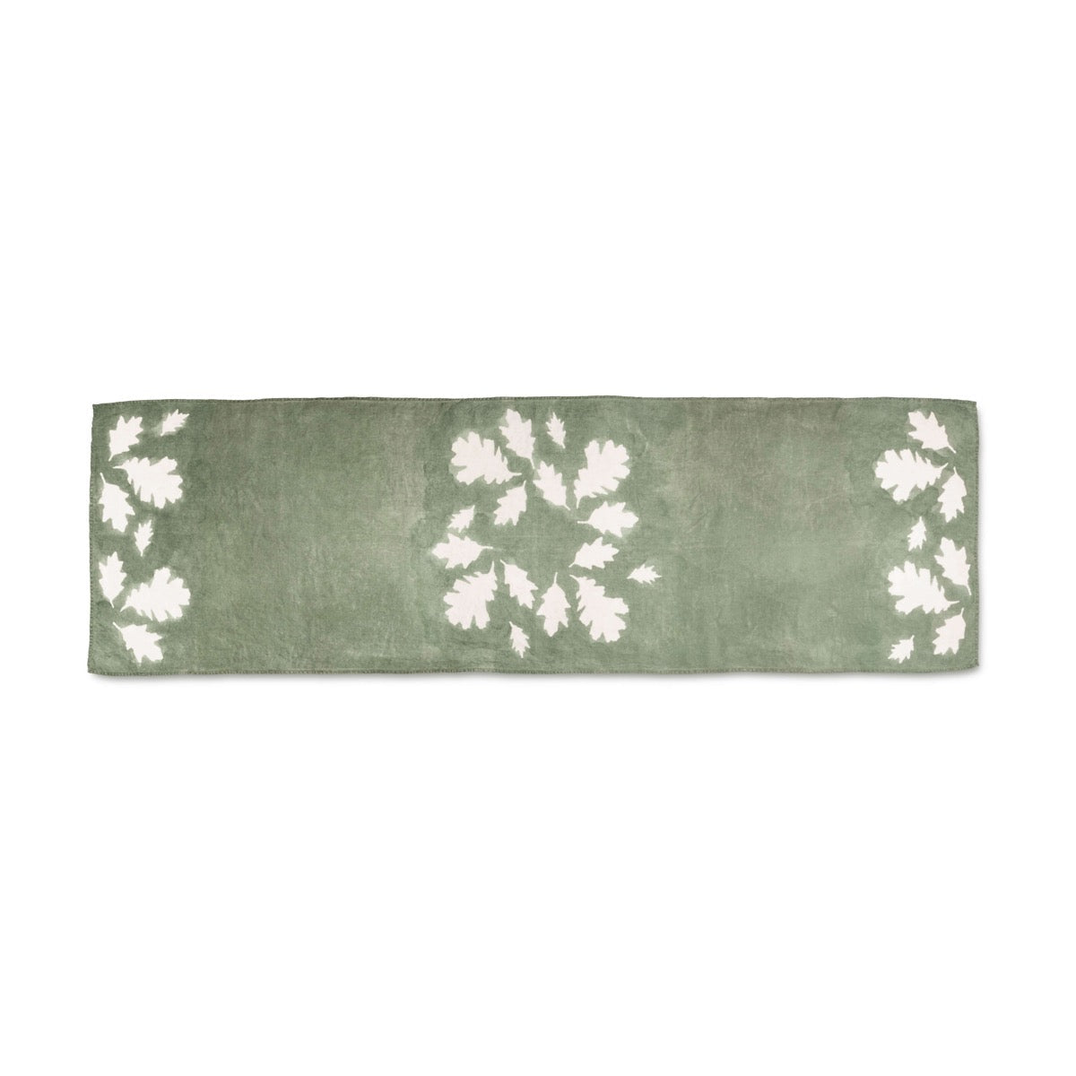 Sage Oak Leaf Linen Runner - 67 Inch