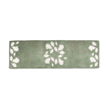 Sage Oak Leaf Linen Runner - 67 Inch