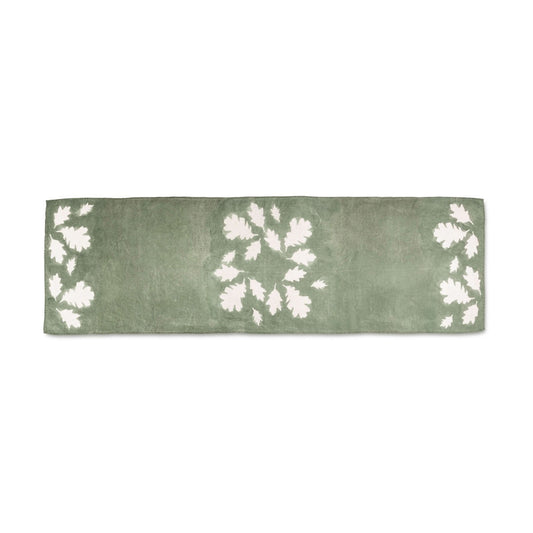 Sage Oak Leaf Linen Runner - 67 Inch