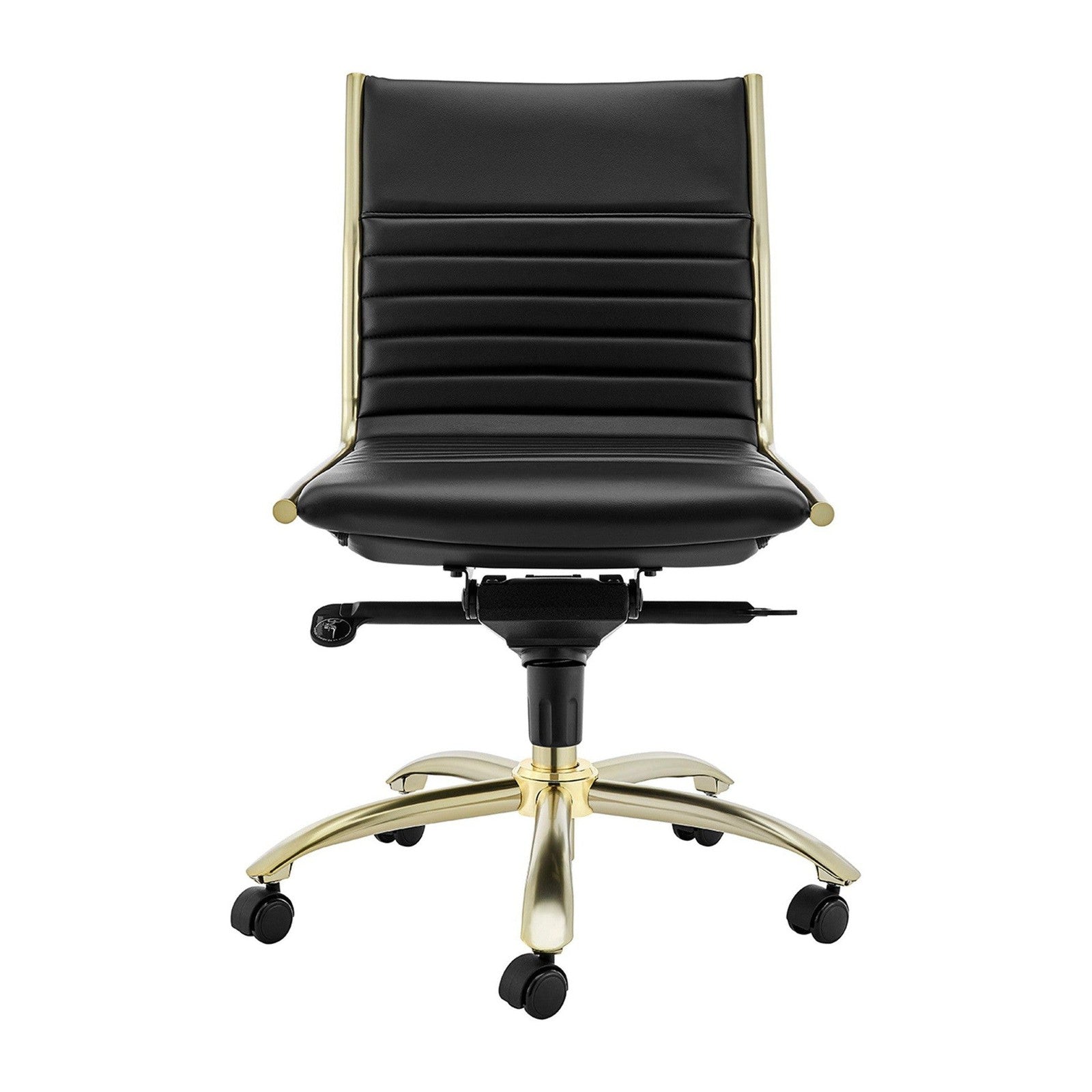 Chaise de bureau à dossier bas de style européen Dirk sans accoudoirs