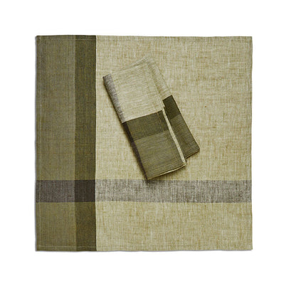 Rosemary Plaid Linen Napkins - Set of 2