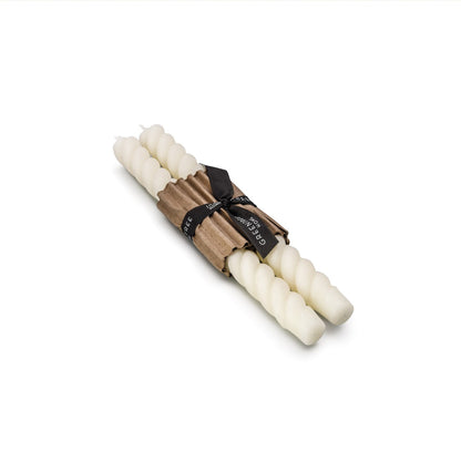 Rope Taper Candle, 10, Set of 2 — Cream