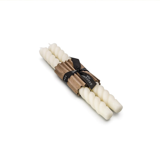 Rope Taper Candle, 10, Set of 2 — Cream