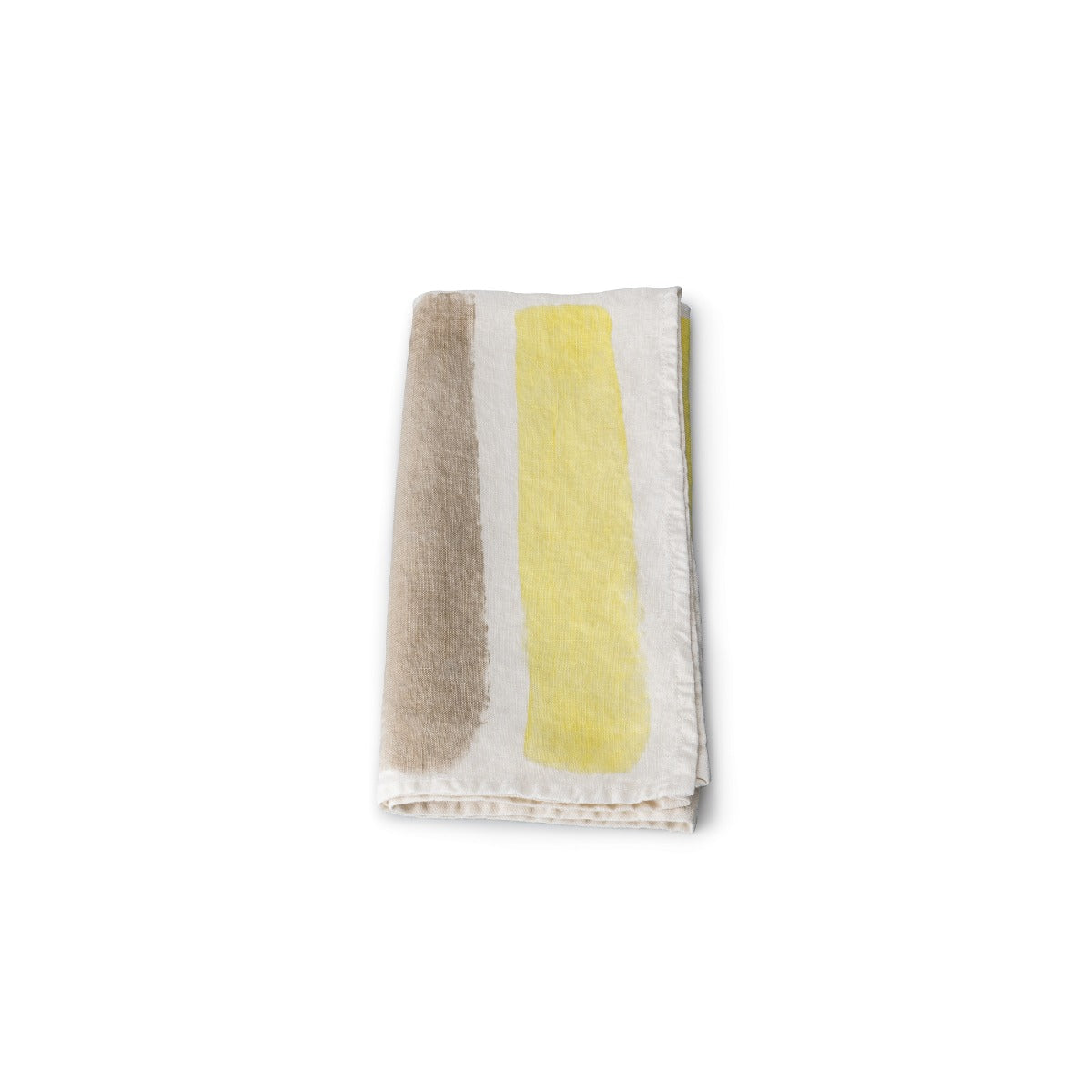 Yellow and Grey Stripe Linen Napkin - 18 Inch