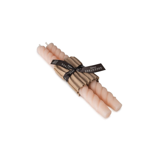 Rope Taper Candle, 10, Set of 2 — Blush