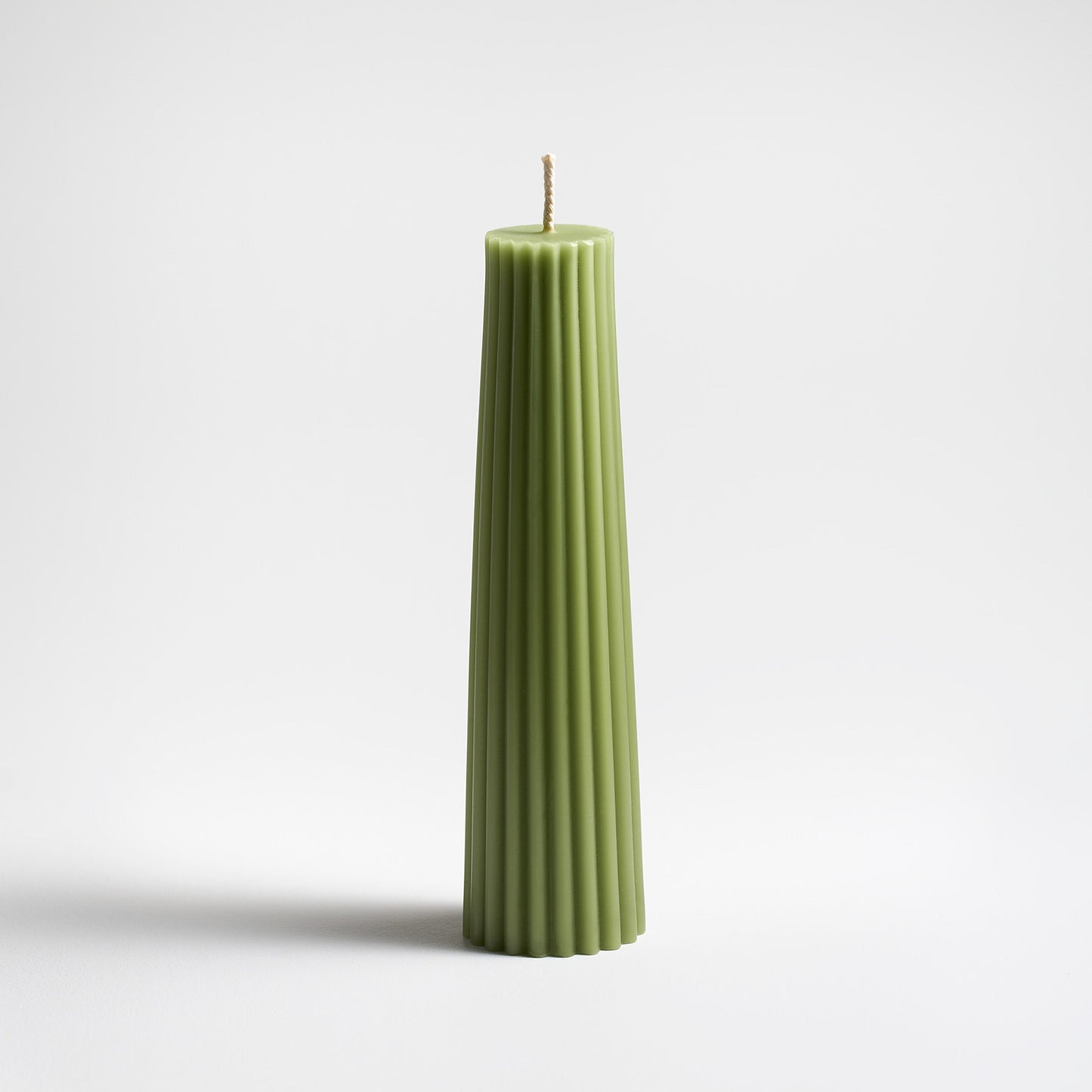Greentree Home Sage Fluted Petite Pillar - 8 Inch