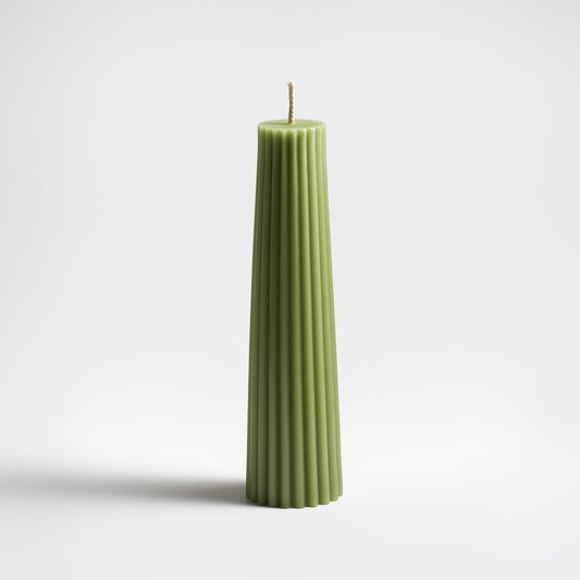 Greentree Home Sage Fluted Petite Pillar - 8 Inch
