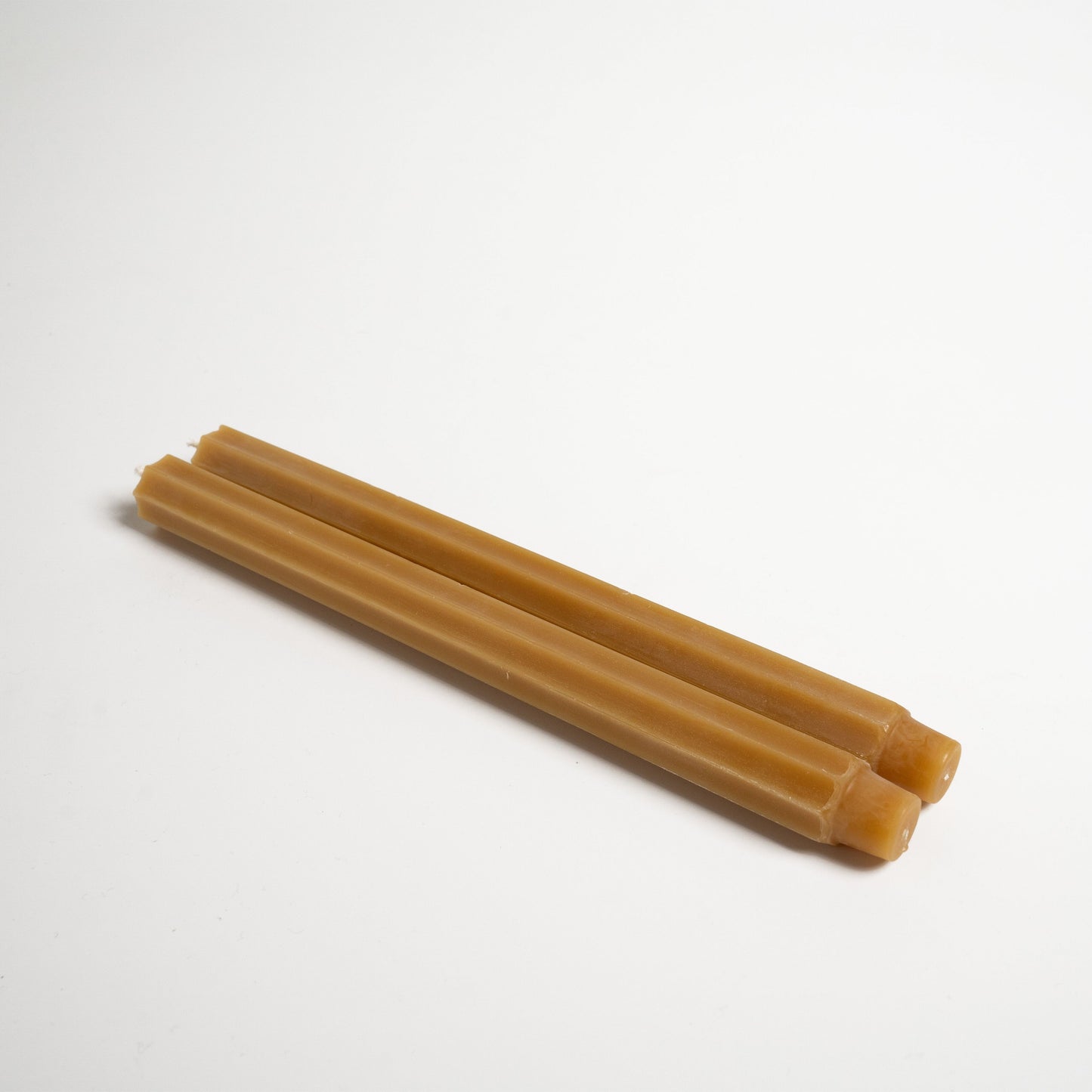 Natural Fluted Church Taper Candle Set - 12 Inch