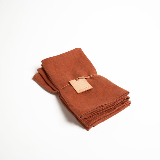 Terracotta Linen Napkins - Set of 4